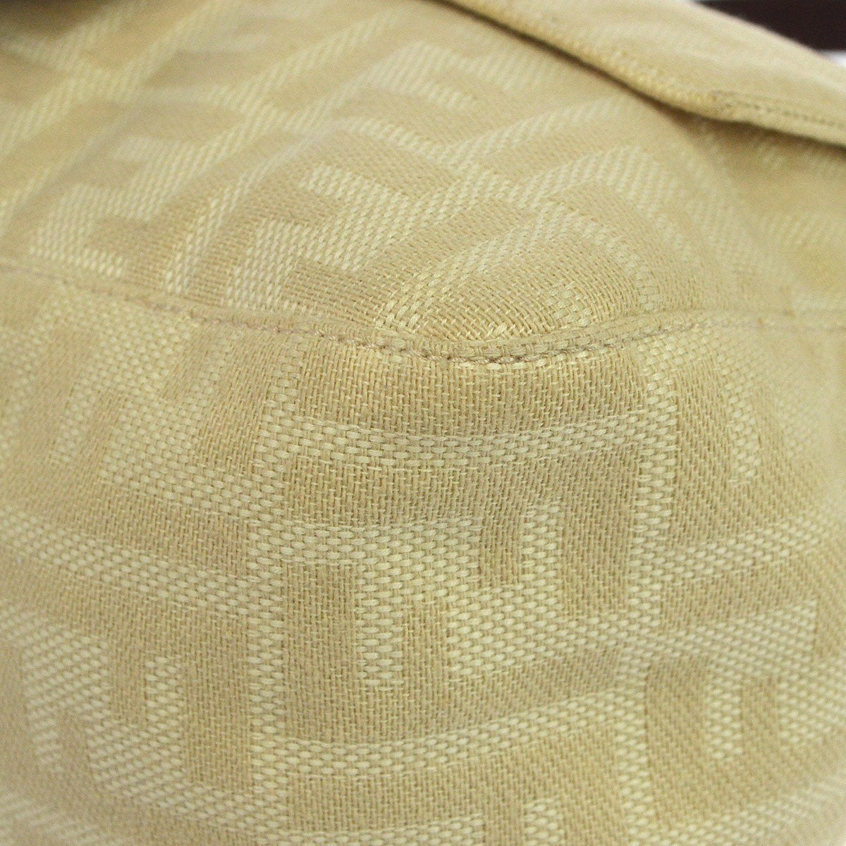 Fendi Mamma Baguette Zucca Vintage Shoulder Bag in Beige Canvas