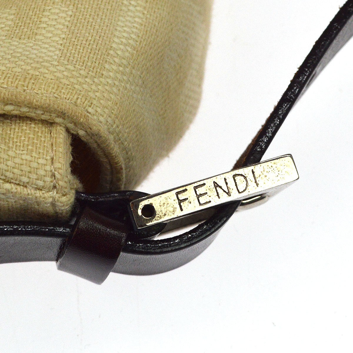 Fendi Mamma Baguette Zucca Vintage Shoulder Bag in Beige Canvas