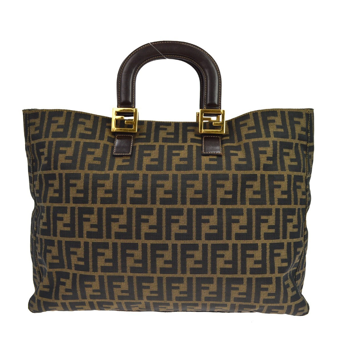 Fendi Zucca Tote Vintage Tote Bag in Brown Canvas