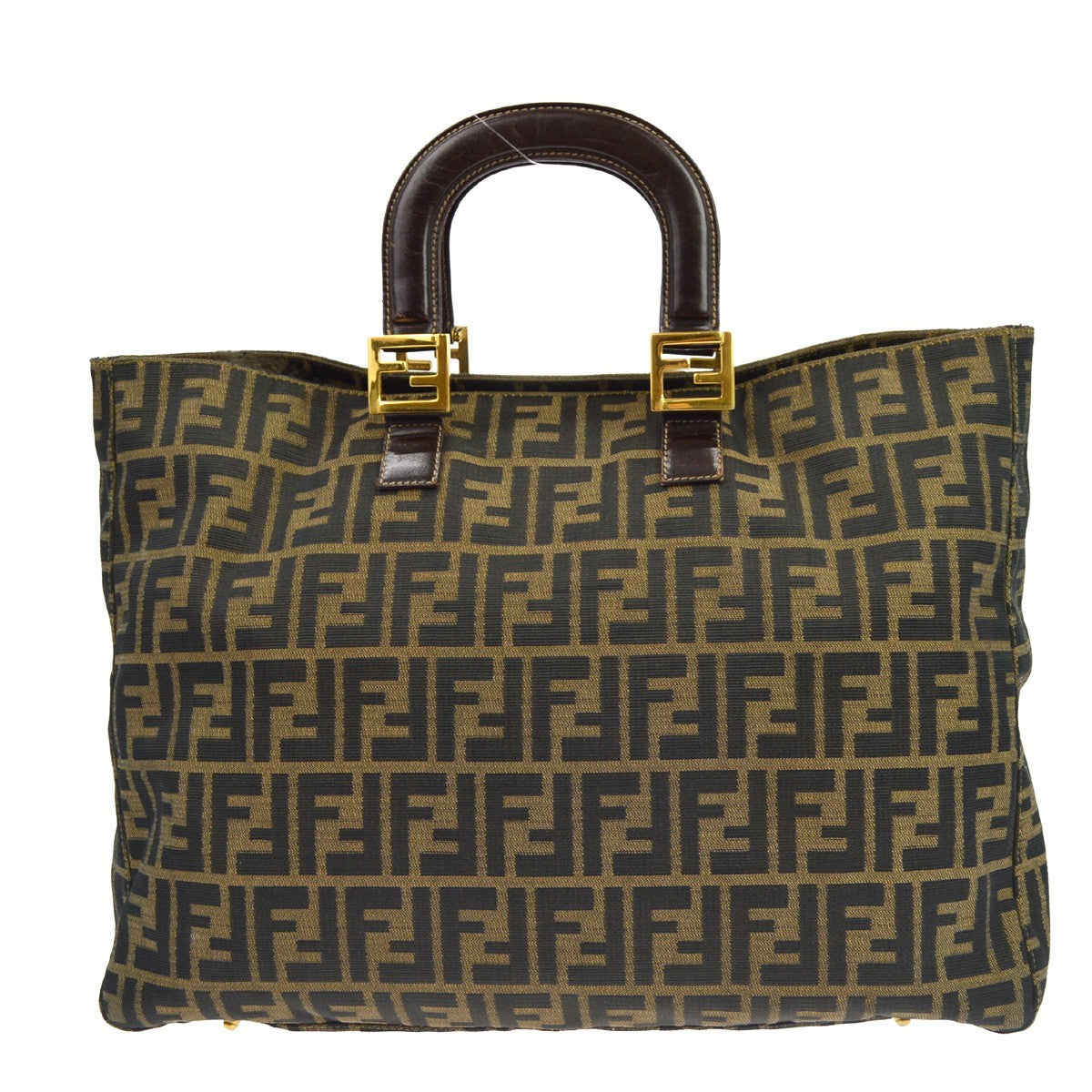 Fendi Zucca Tote Vintage Tote Bag in Brown Canvas
