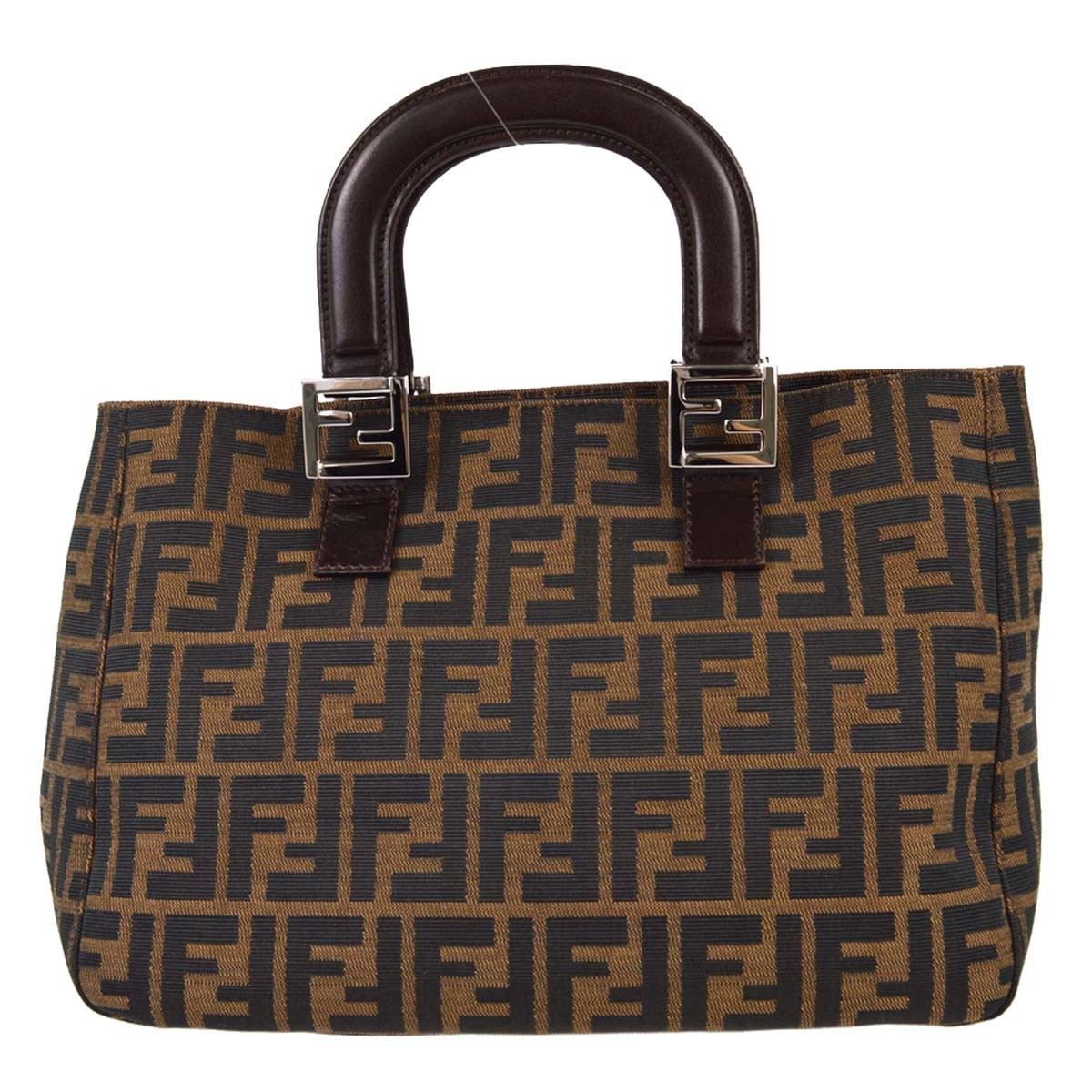 Fendi Zucca Tote Vintage Tote Bag in Brown Zucca Canvas and Leather