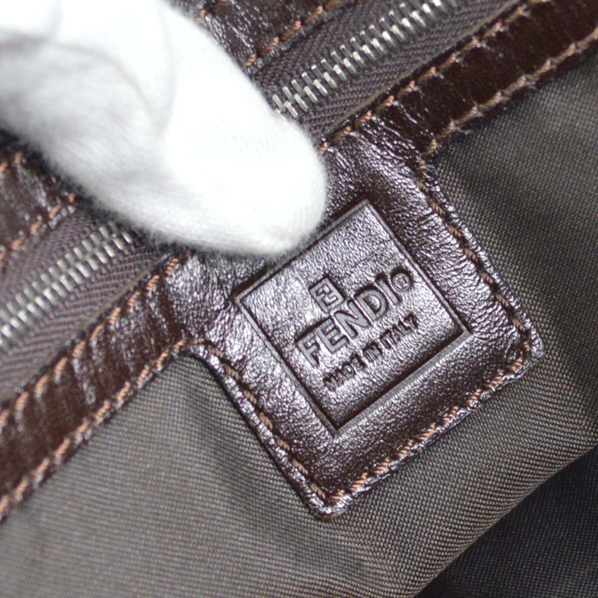 Fendi Zucca Tote Vintage Tote Bag in Brown Zucca Canvas and Leather