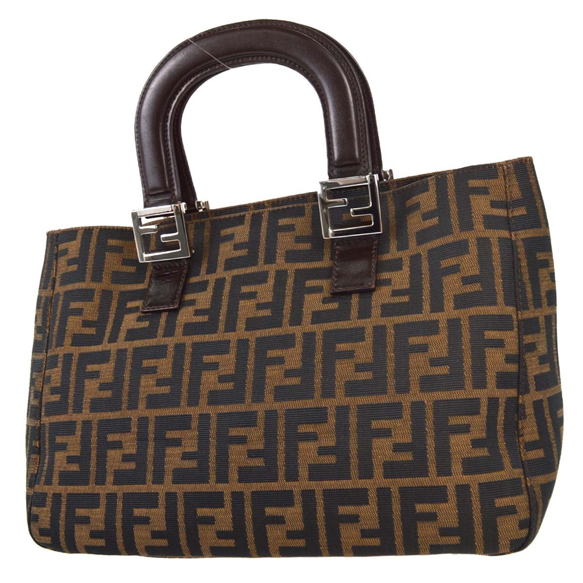 Fendi Zucca Tote Vintage Tote Bag in Brown Zucca Canvas and Leather
