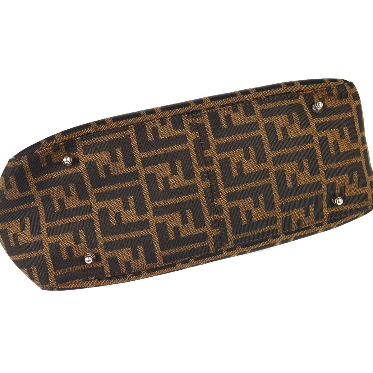 Fendi Zucca Tote Vintage Tote Bag in Brown Zucca Canvas and Leather