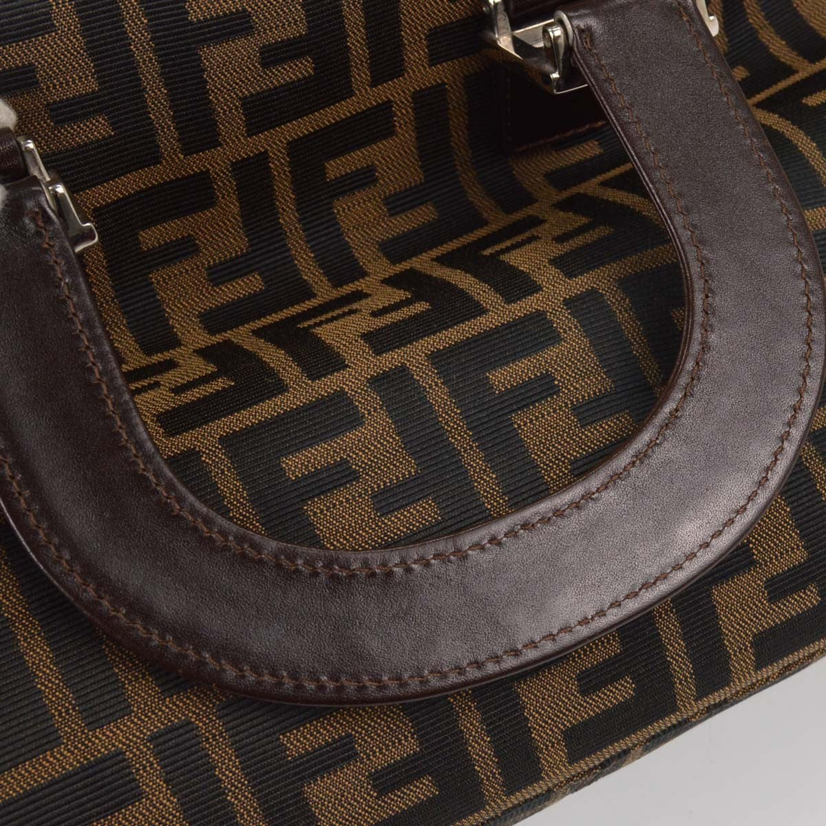 Fendi Zucca Tote Vintage Tote Bag in Brown Zucca Canvas and Leather
