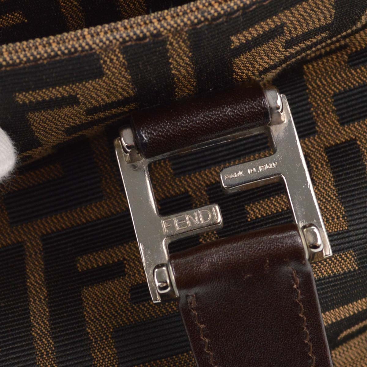 Fendi Zucca Tote Vintage Tote Bag in Brown Zucca Canvas and Leather