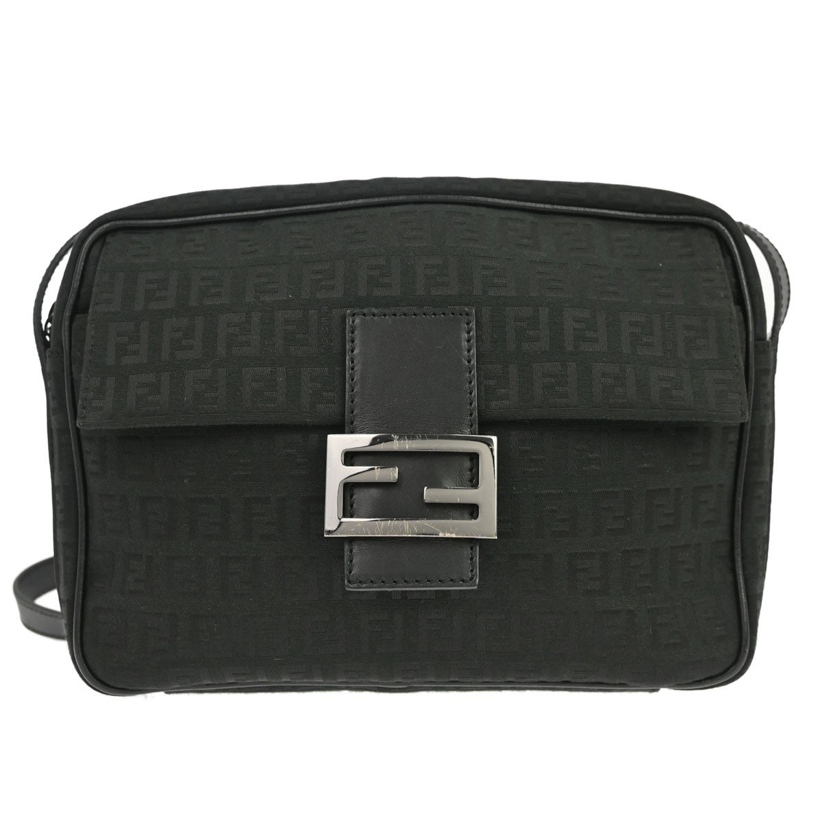 Fendi Zucchino Crossbody Vintage in Black Zucchino Canvas