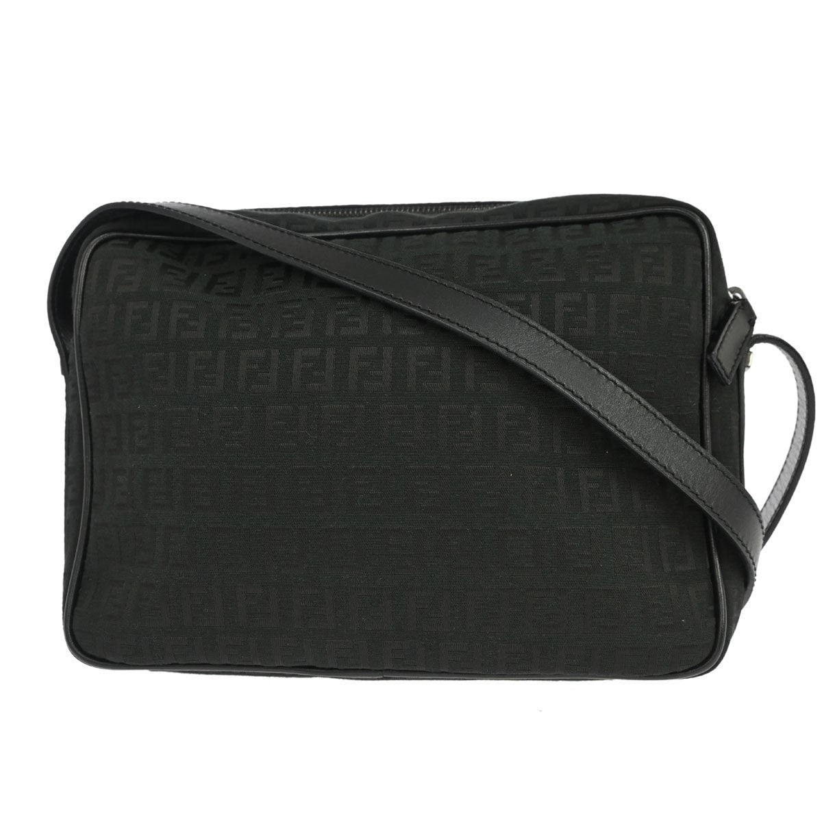 Fendi Zucchino Crossbody Vintage in Black Zucchino Canvas