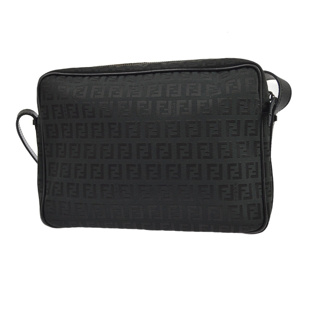 Fendi Zucchino Vintage Shoulder Bag in Black Canvas