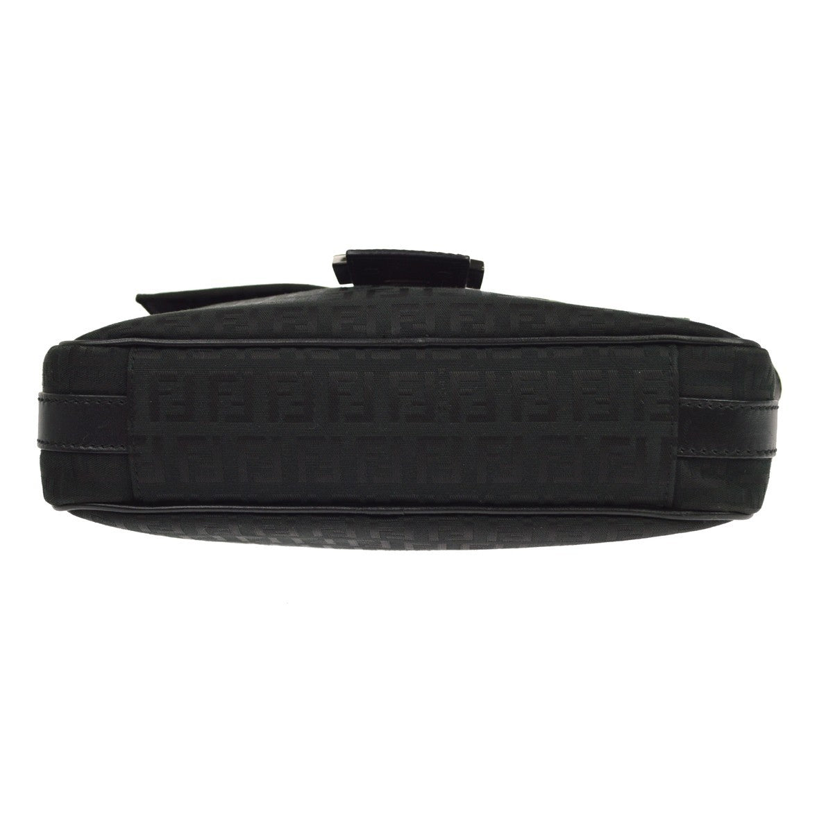 Fendi Zucchino Vintage Shoulder Bag in Black Canvas