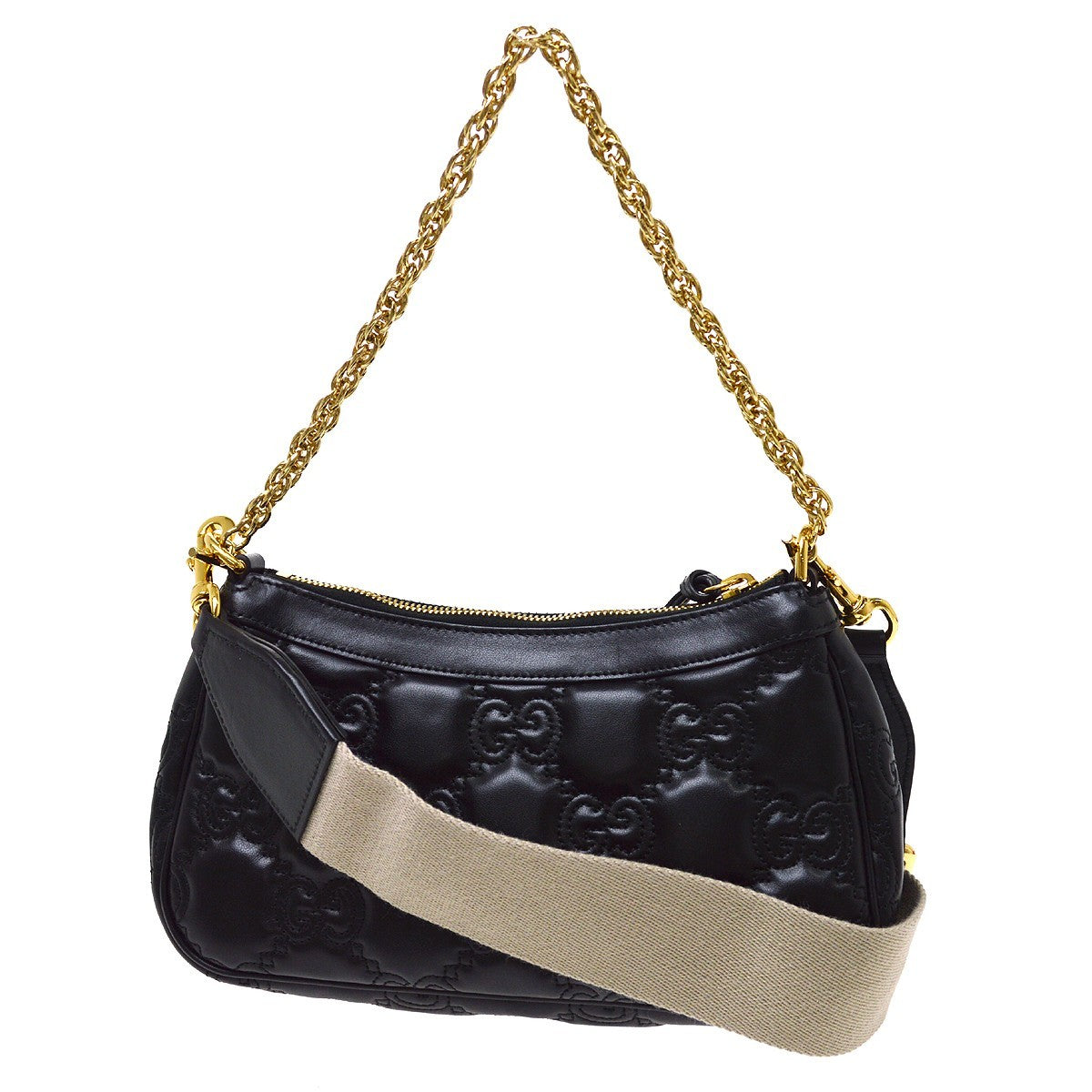 Gucci GG 2way Vintage Handbag in Black Leather