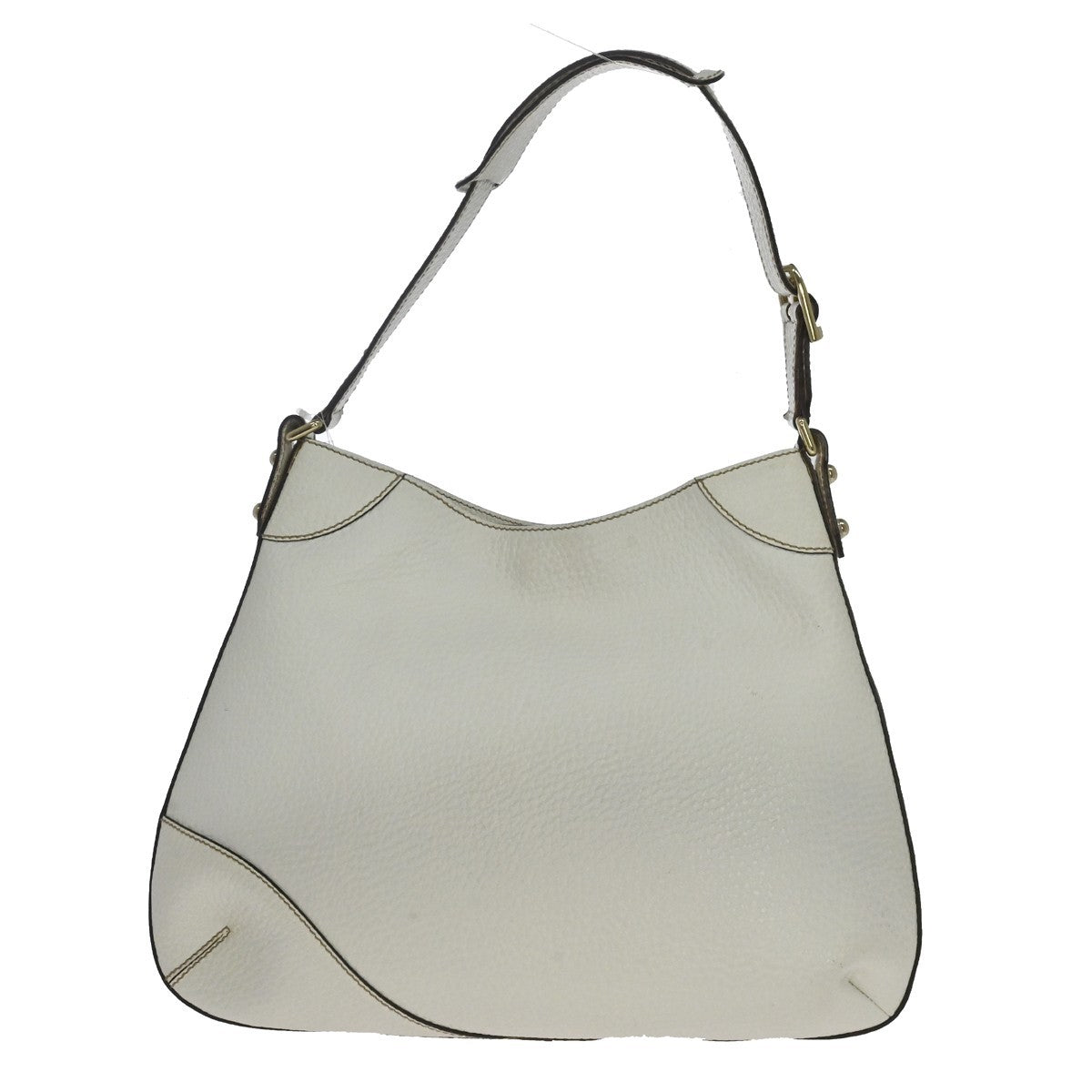 Gucci Horsebit Vintage Shoulder Bag in White Leather