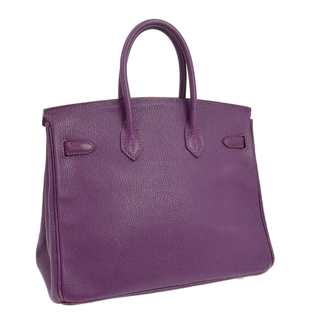 Hermès Birkin 25 Vintage Handbag in Purple Chèvre Mysore Leather