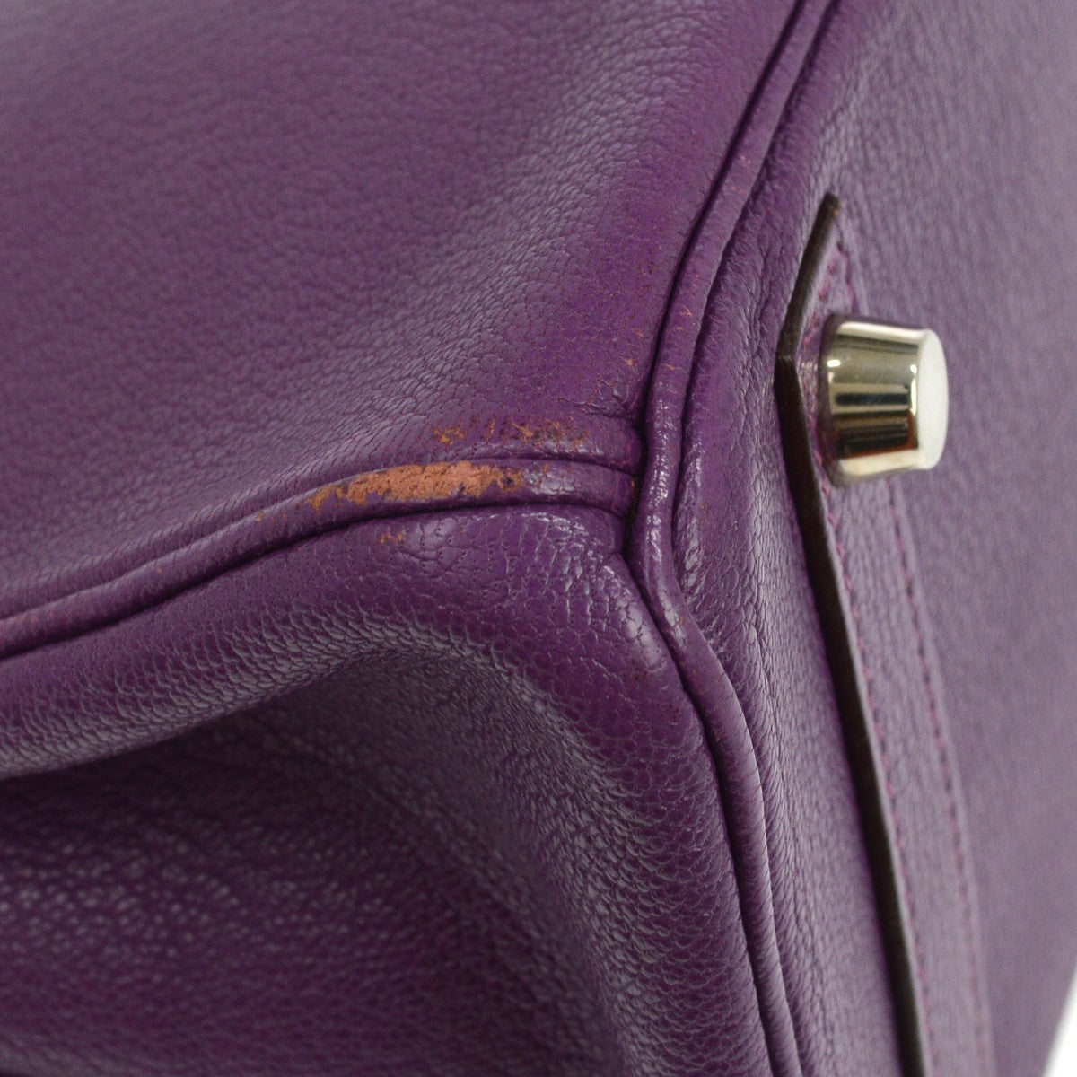 Hermès Birkin 25 Vintage Handbag in Purple Chèvre Mysore Leather