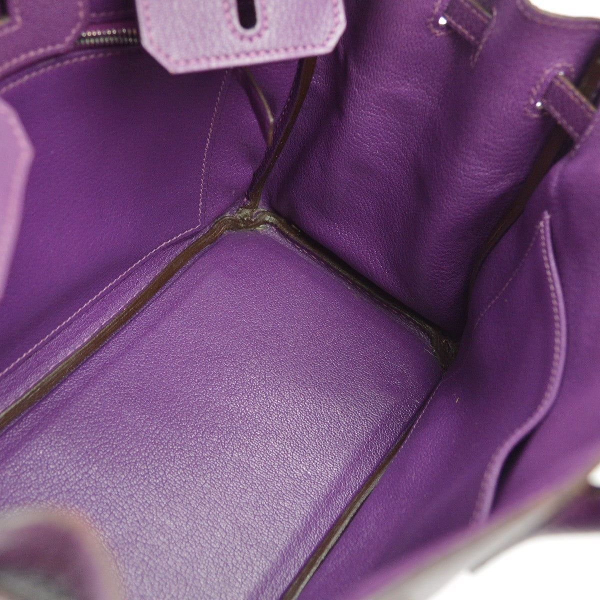 Hermès Birkin 25 Vintage Handbag in Purple Chèvre Mysore Leather