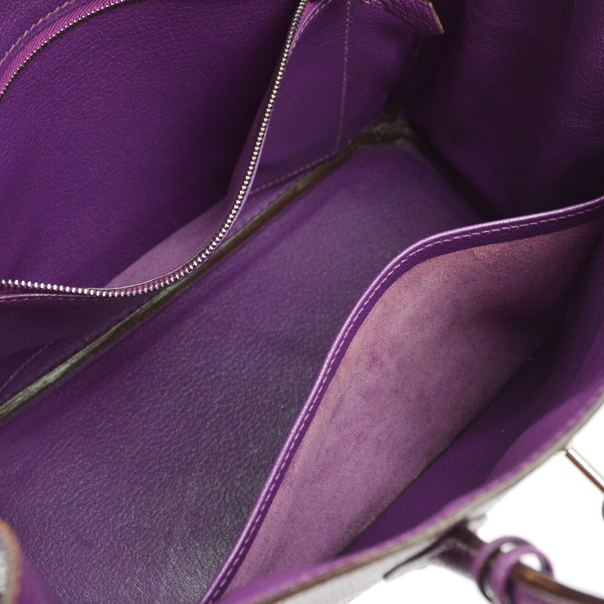 Hermès Birkin 25 Vintage Handbag in Purple Chèvre Mysore Leather