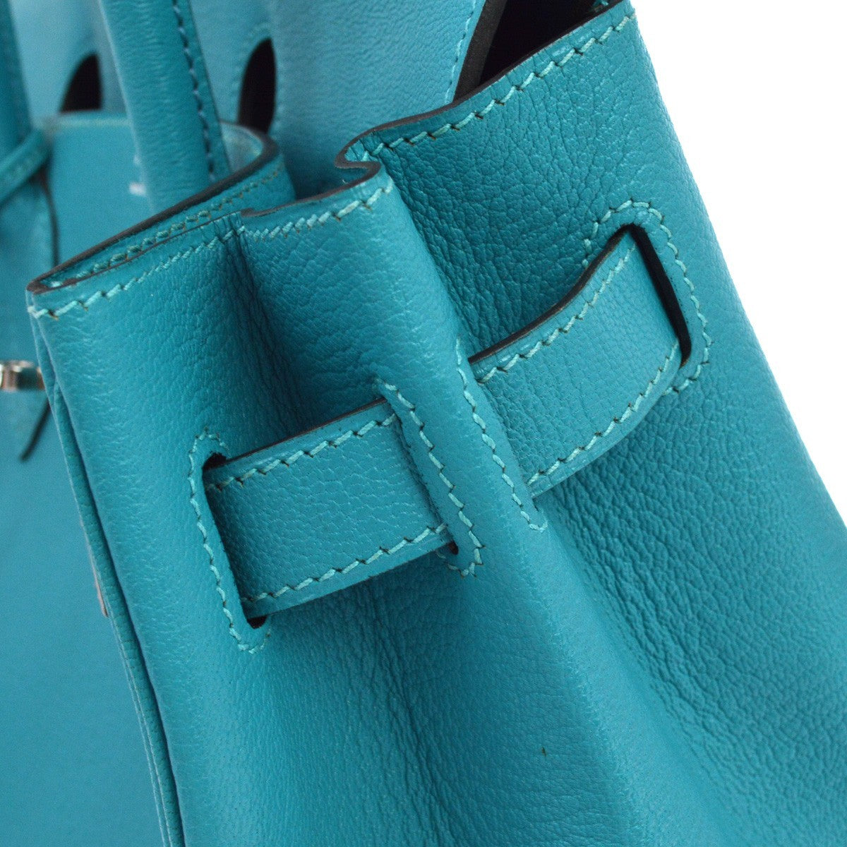 Hermès Birkin 30 Vintage Handbag in Turquoise Leather