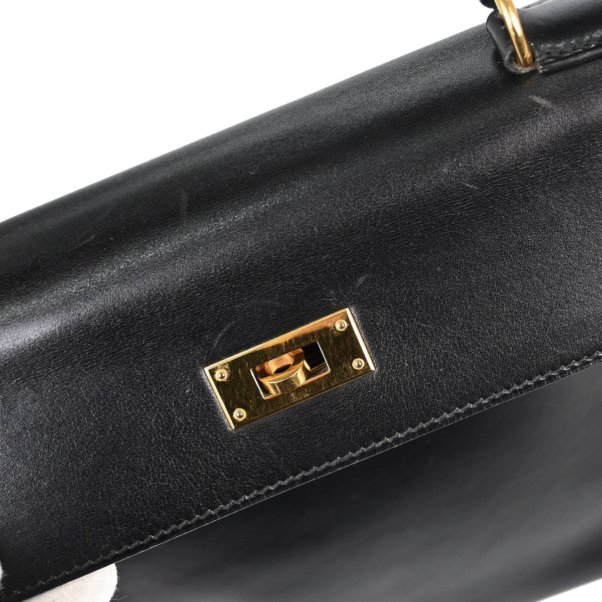 Hermès Kelly 28 Retourne Vintage 2-in-1 Handbag in Black Gulliver Leather