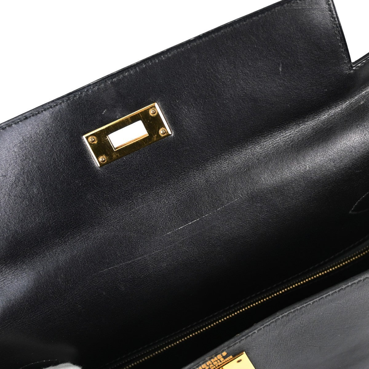 Hermès Kelly 28 Retourne Vintage 2-in-1 Handbag in Black Gulliver Leather