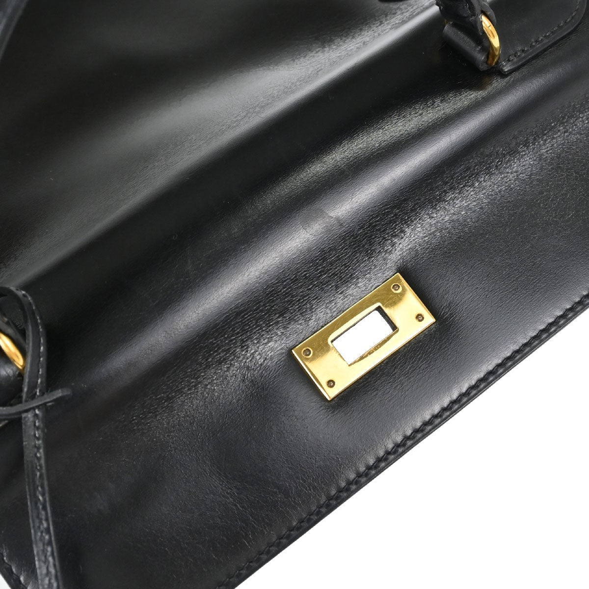 Hermès Kelly 28 Sellier Vintage Handbag in Black Box Calf Leather
