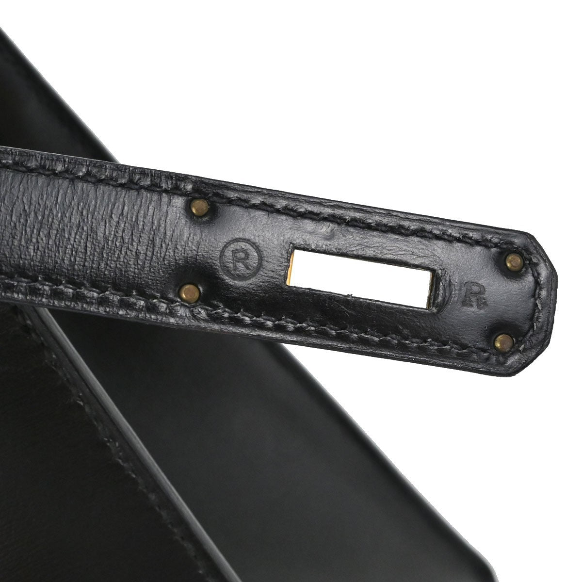 Hermès Kelly 28 Sellier Vintage Handbag in Black Box Calf Leather