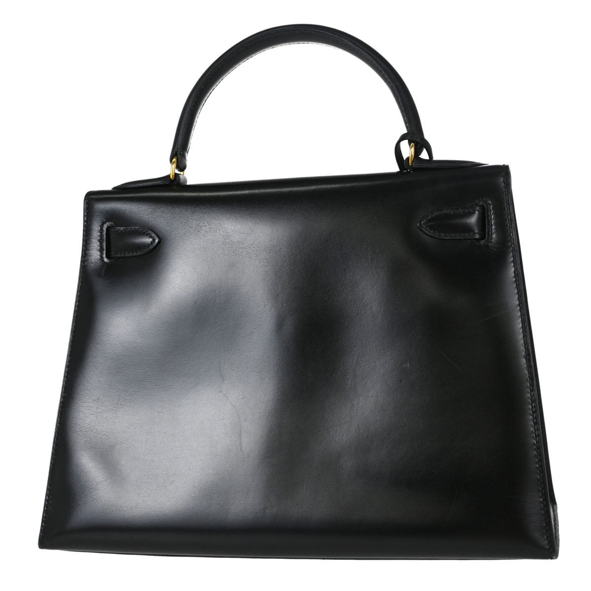 Hermès Kelly 28 Sellier Vintage Handbag in Black Box Calf Leather