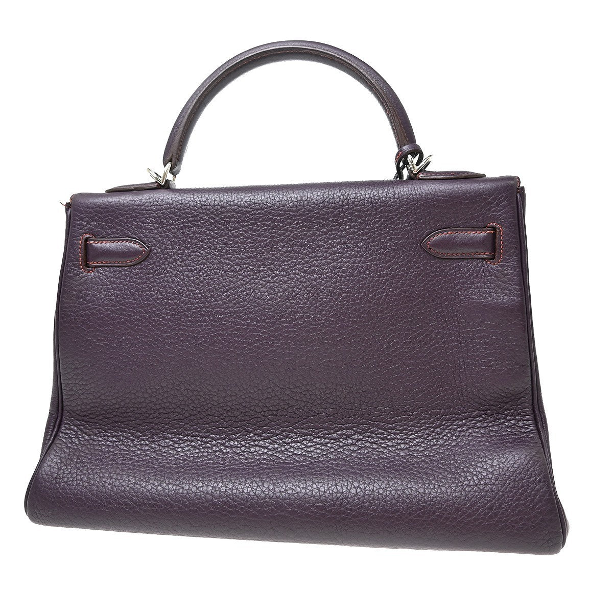 Hermès Kelly 32 Retourne Vintage Handbag in Raisin Purple Taurillon Clemence Leather