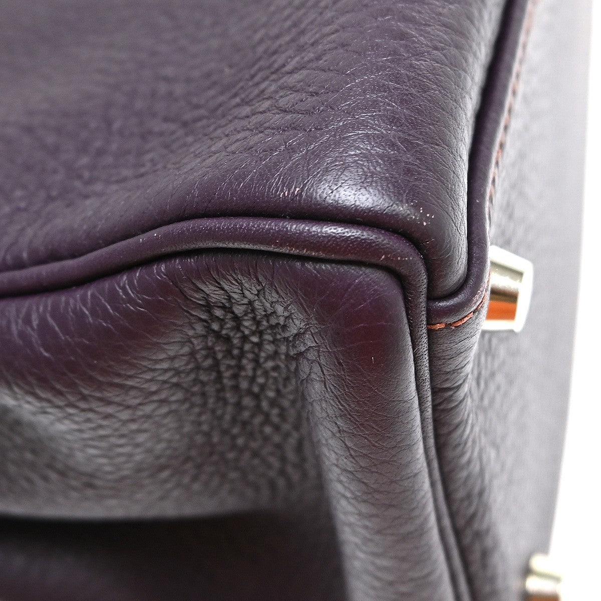 Hermès Kelly 32 Retourne Vintage Handbag in Raisin Purple Taurillon Clemence Leather