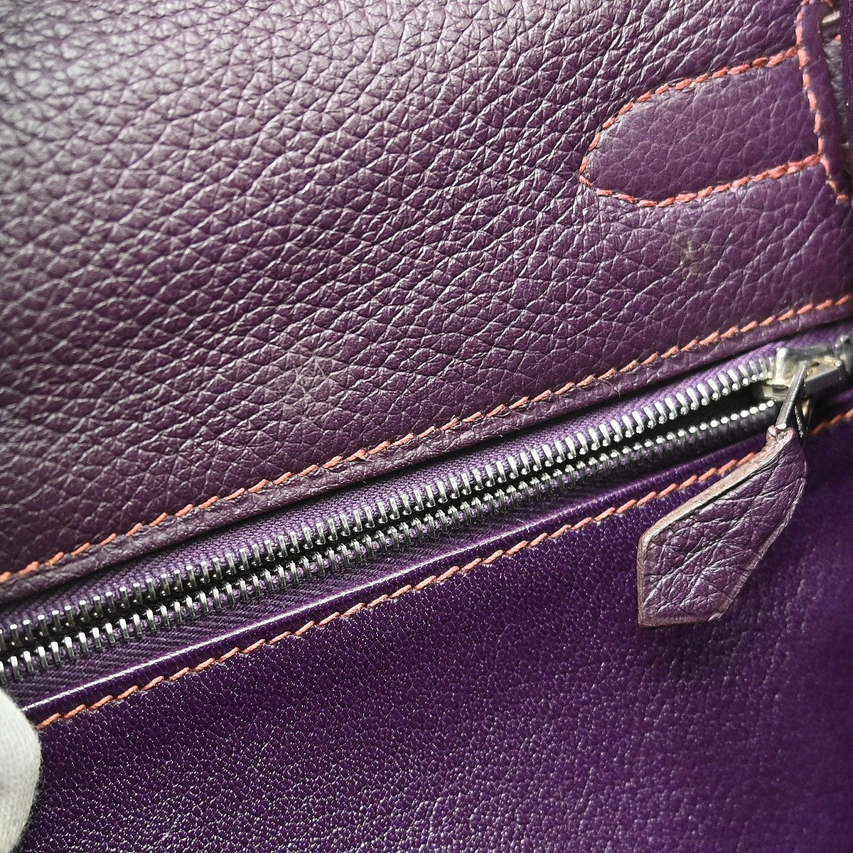 Hermès Kelly 32 Retourne Vintage Handbag in Raisin Purple Taurillon Clemence Leather