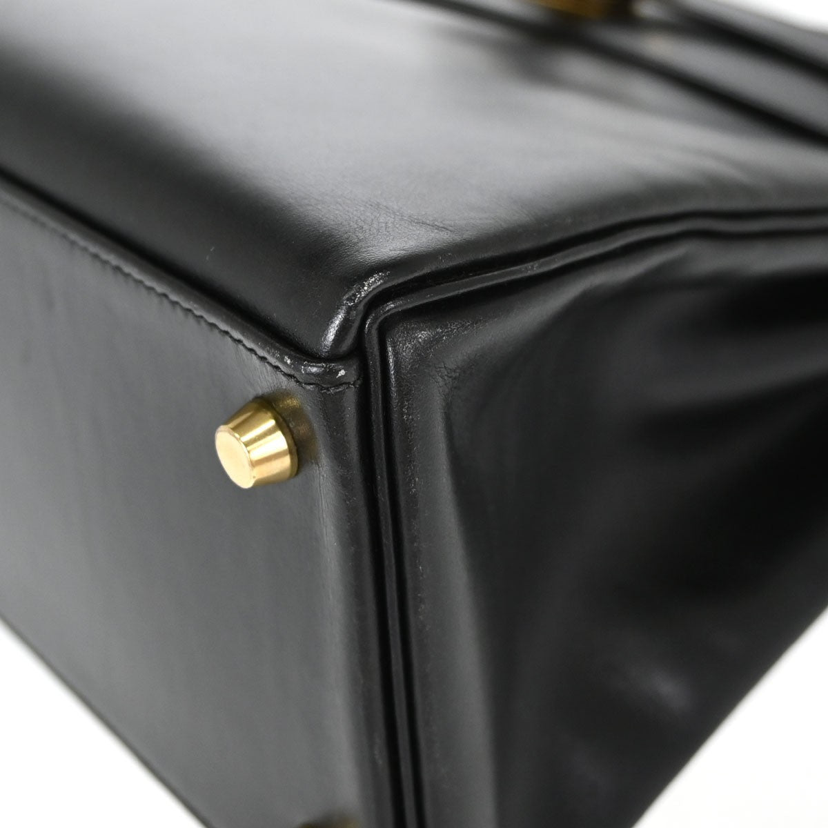 Hermès Kelly 32 Sellier Vintage Handbag in Black Box Calf Leather