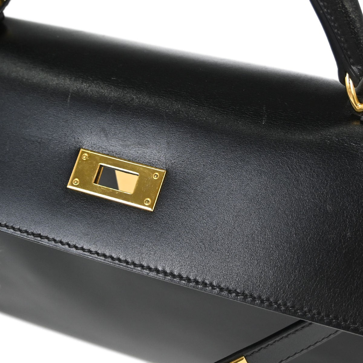 Hermès Kelly 32 Sellier Vintage Handbag in Black Box Calf Leather