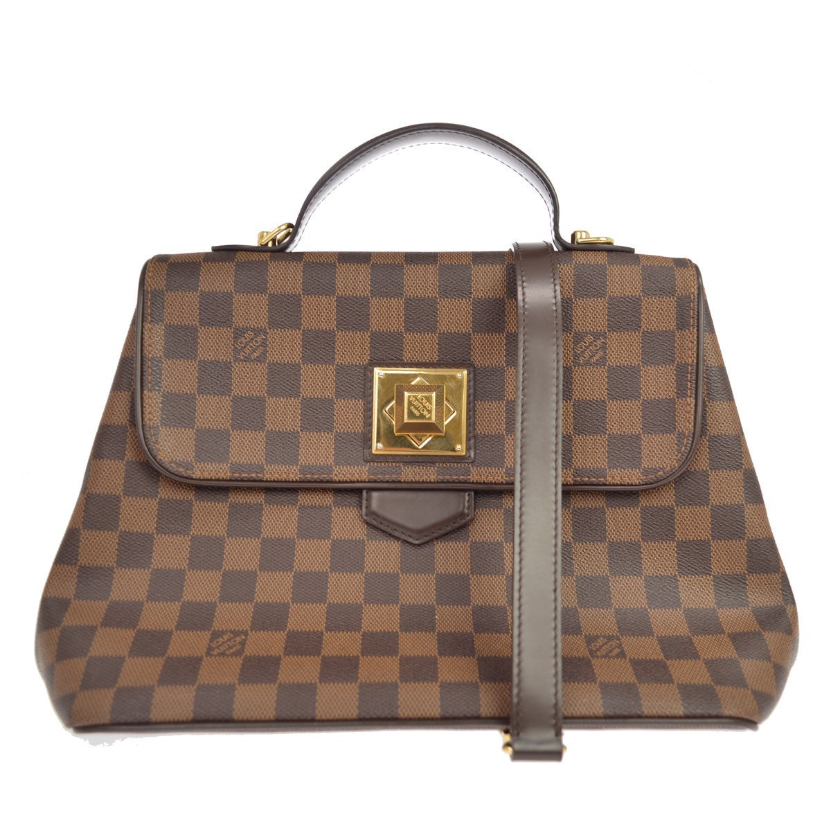 Louis Vuitton Bergamo MM Vintage Handbag in Brown Damier Ebène Canvas