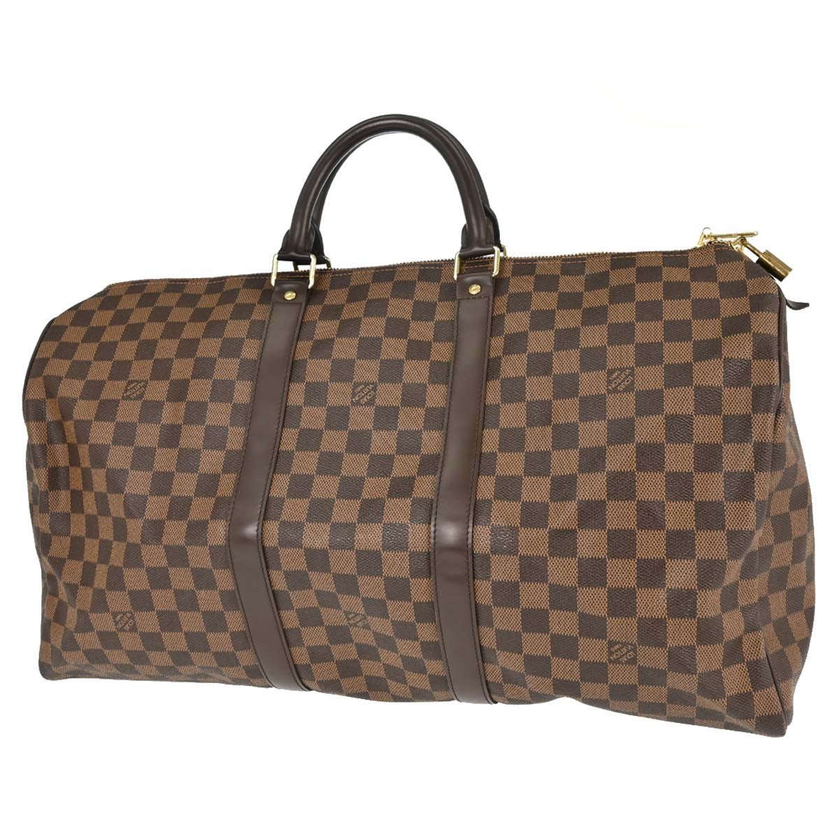Louis Vuitton Keepall 50 Vintage Travel Bag in Brown Damier Ebène Canvas