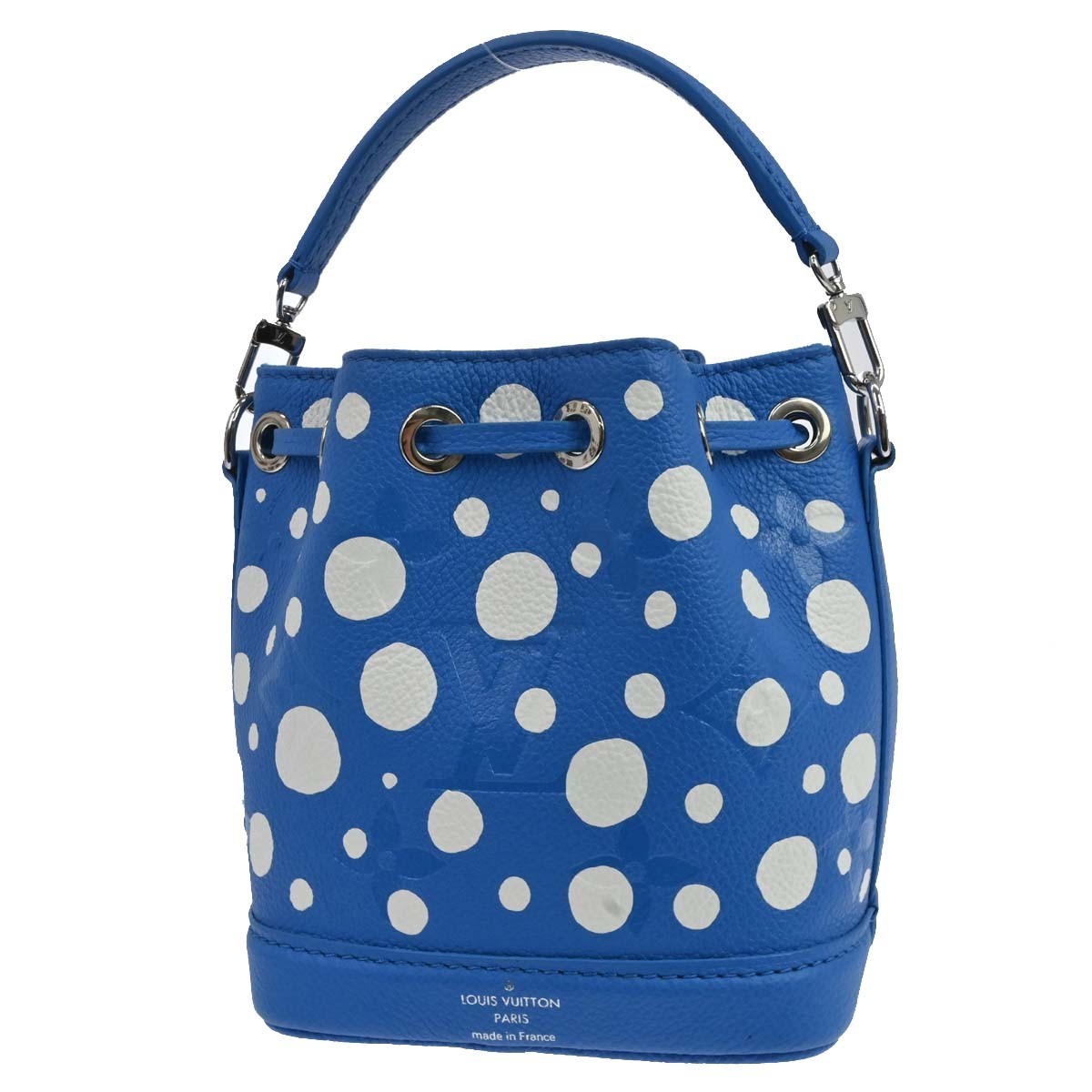Louis Vuitton Nano Noé x Yayoi Kusama Vintage Bucket Bag in Blue Leather