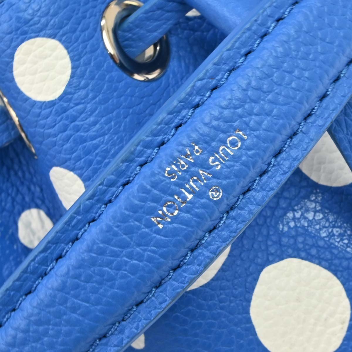 Louis Vuitton Nano Noé x Yayoi Kusama Vintage Bucket Bag in Blue Leather