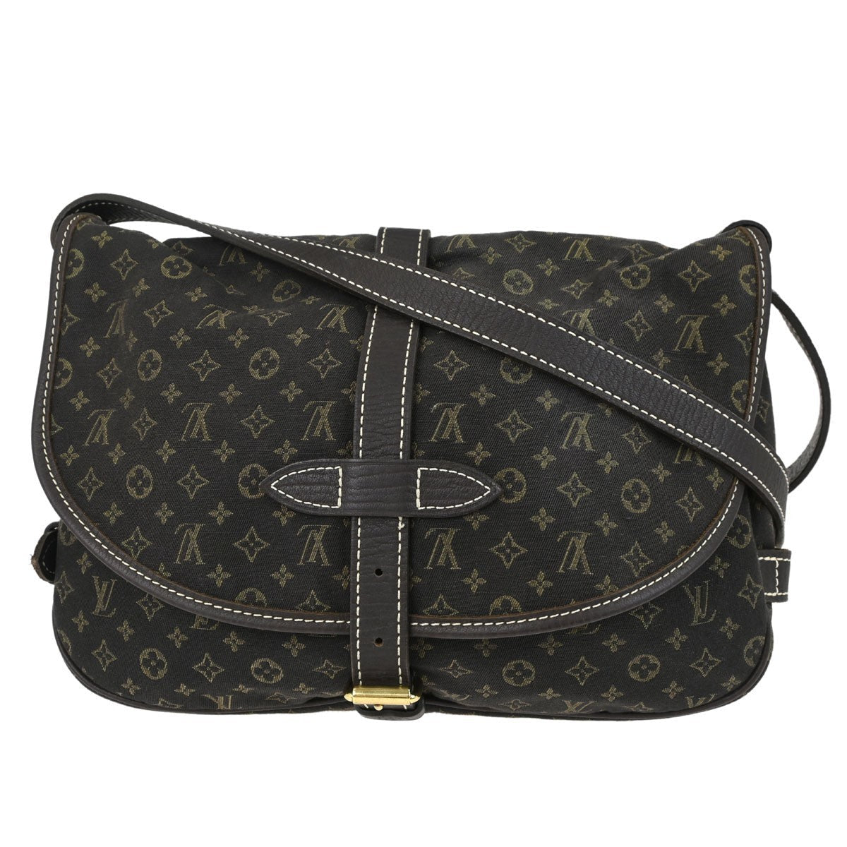 Louis Vuitton Saumur 30 Vintage Crossbody Bag in Brown Monogram Mini Lin Canvas