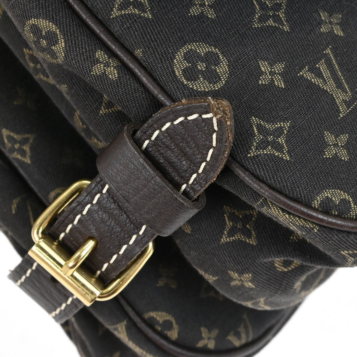 Louis Vuitton Saumur 30 Vintage Crossbody Bag in Brown Monogram Mini Lin Canvas