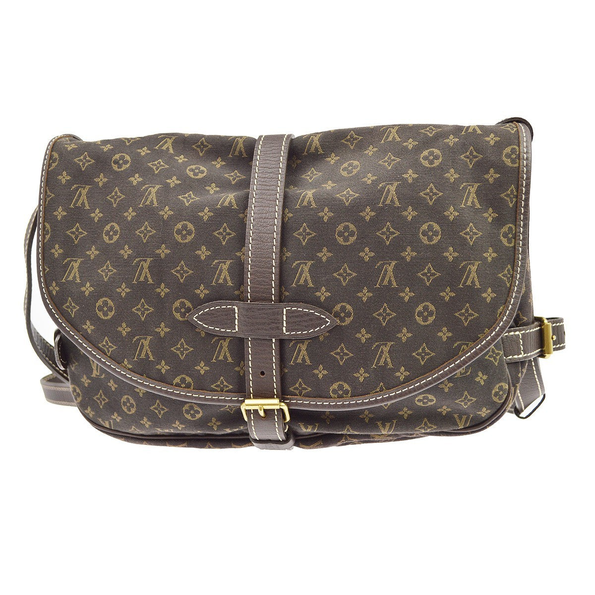 Louis Vuitton Saumur 30 Mini Lin Vintage Crossbody Bag in Brown Mini Lin Canvas