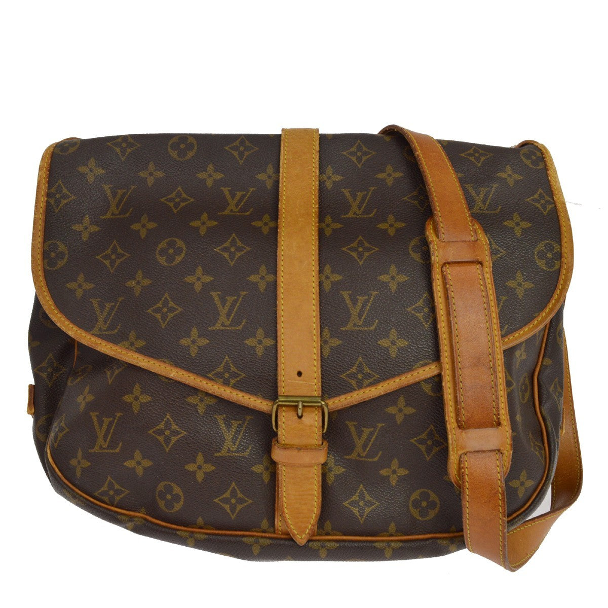 Louis Vuitton Saumur 35 Vintage Crossbody Bag in Brown Monogram Canvas