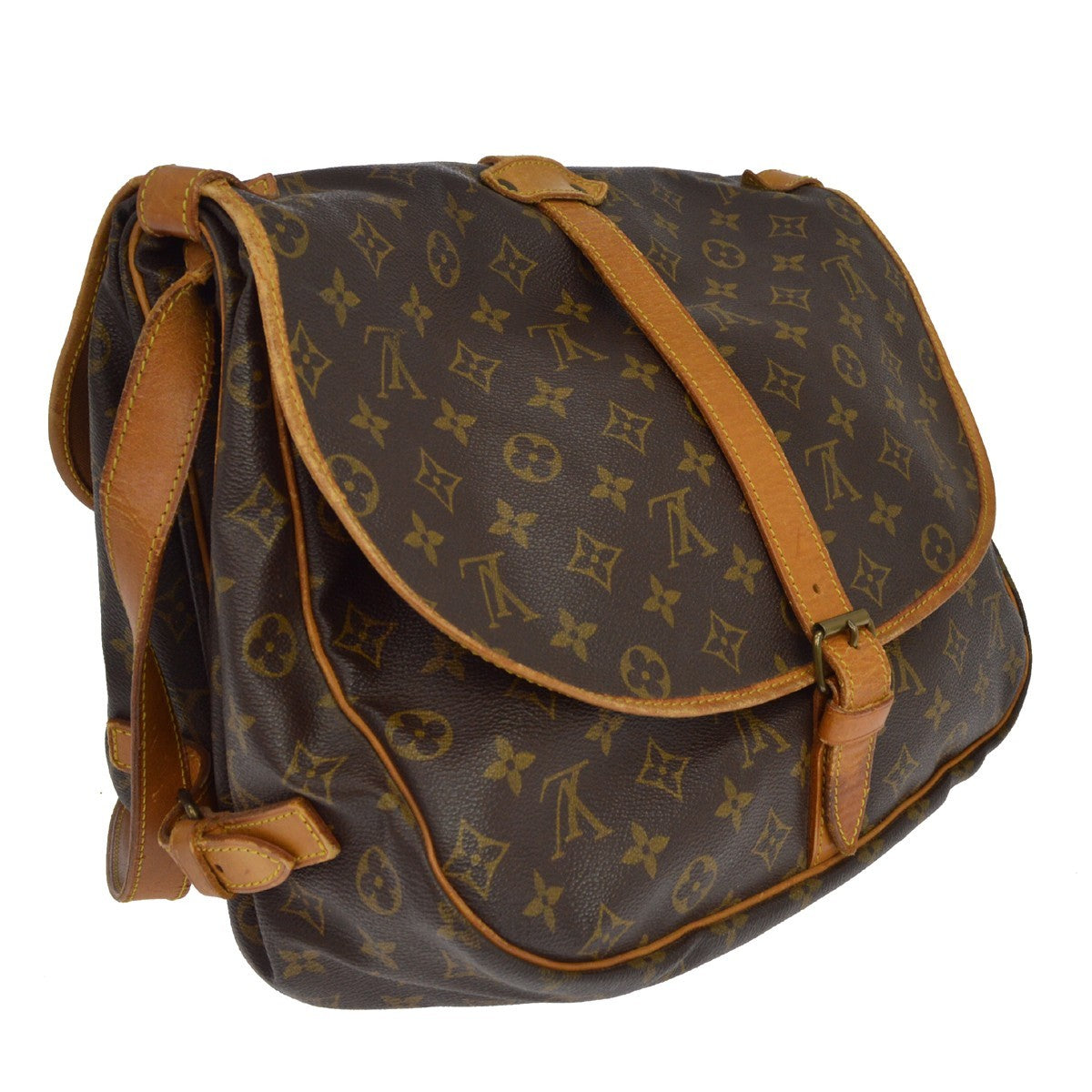 Louis Vuitton Saumur 35 Vintage Crossbody Bag in Brown Monogram Canvas