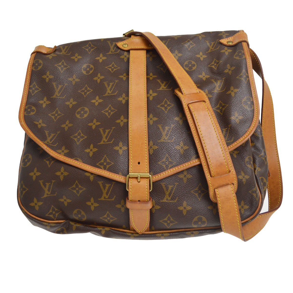 Louis Vuitton Saumur 35 Vintage Crossbody Bag in Brown Monogram Canvas