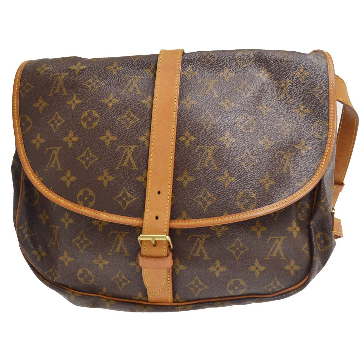 Louis Vuitton Saumur 35 Vintage Crossbody Bag in Brown Monogram Canvas