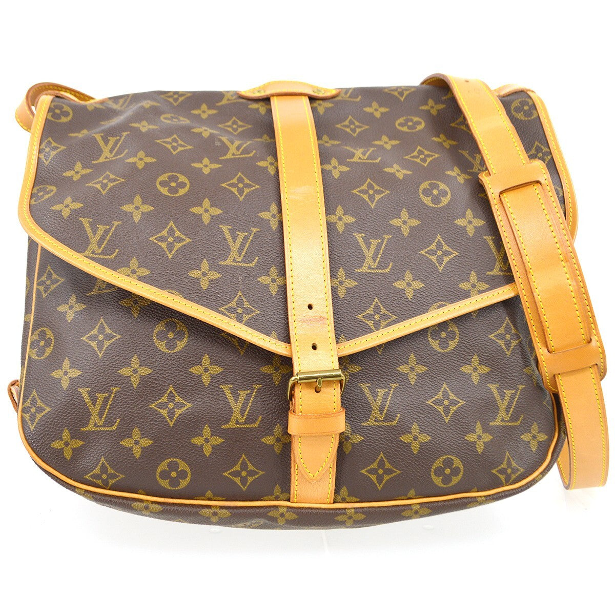 Louis Vuitton Saumur 35 Vintage Crossbody Bag in Brown Monogram Canvas