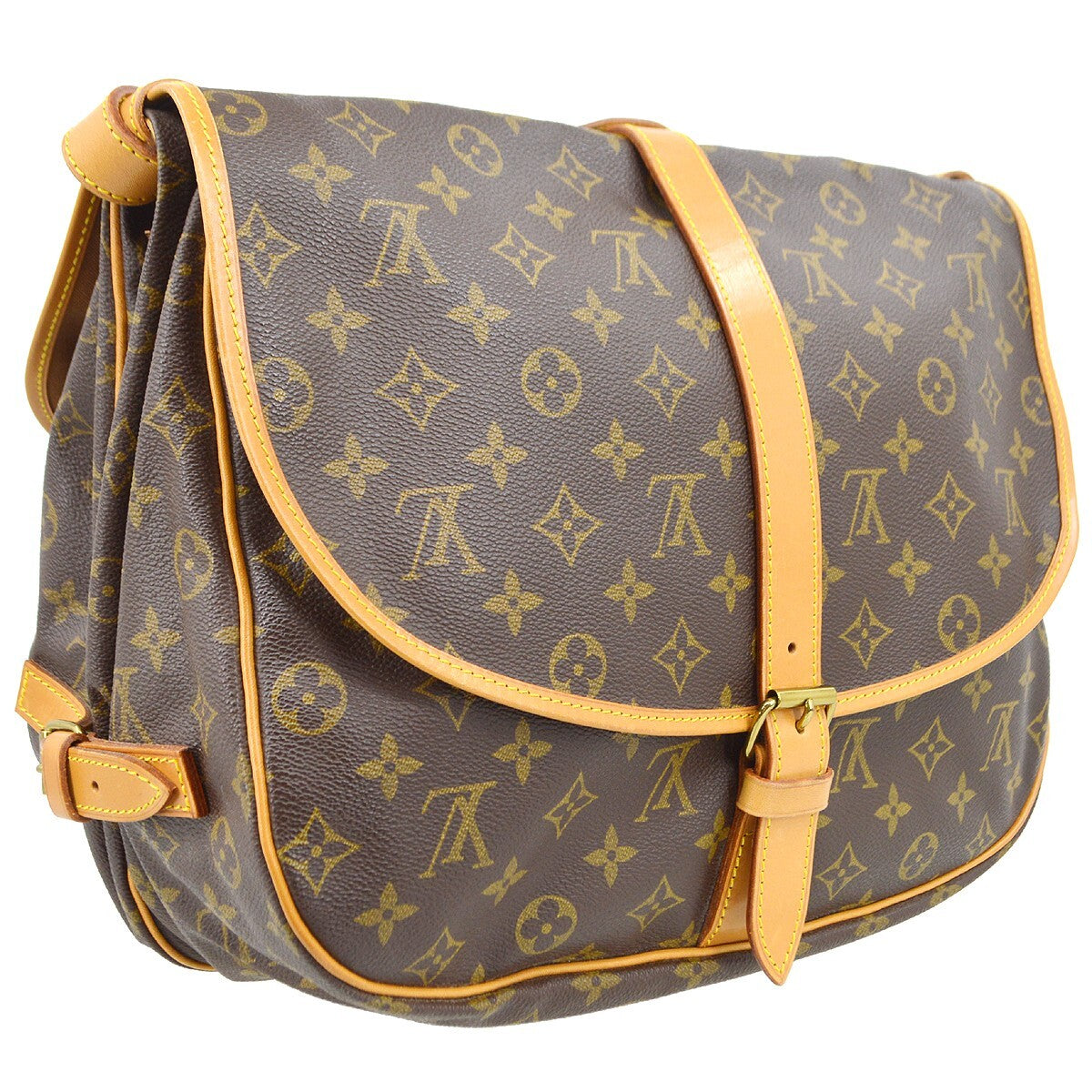 Louis Vuitton Saumur 35 Vintage Crossbody Bag in Brown Monogram Canvas