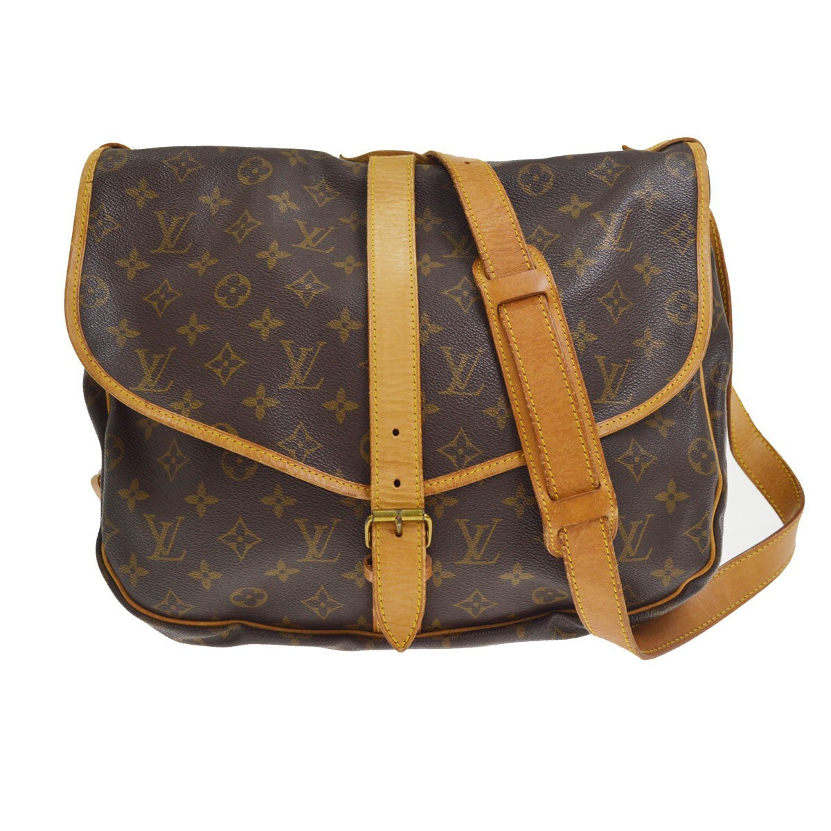 Louis Vuitton Saumur 35 Vintage Crossbody Bag in Brown Monogram Canvas
