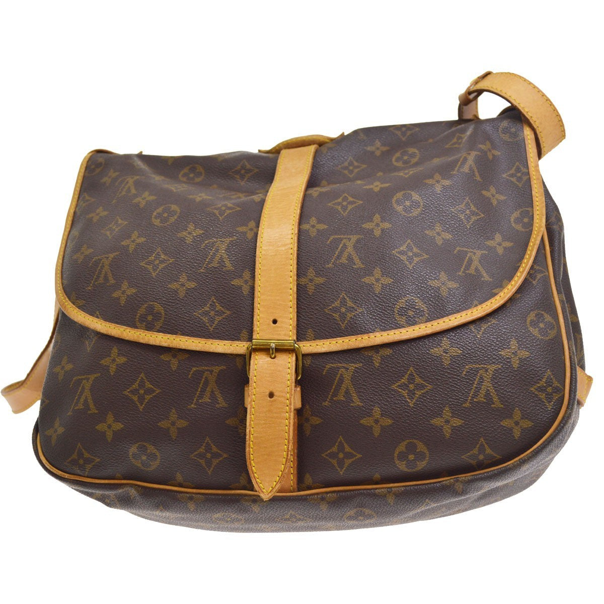 Louis Vuitton Saumur 35 Vintage Crossbody Bag in Brown Monogram Canvas