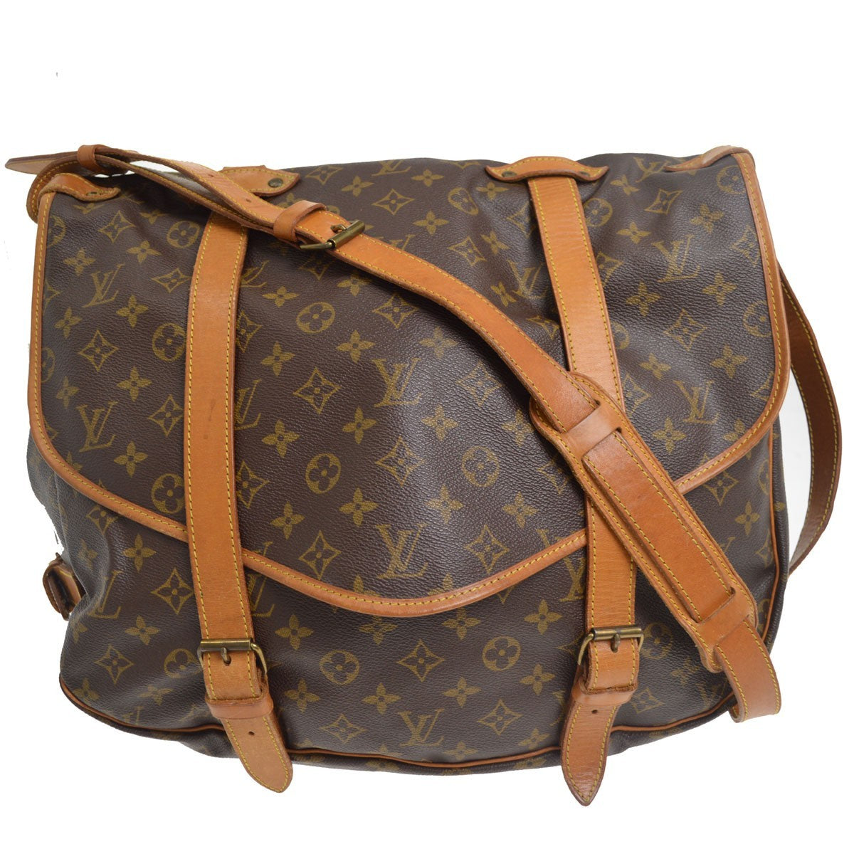 Louis Vuitton Saumur 43 Vintage Crossbody Bag in Brown Monogram Canvas