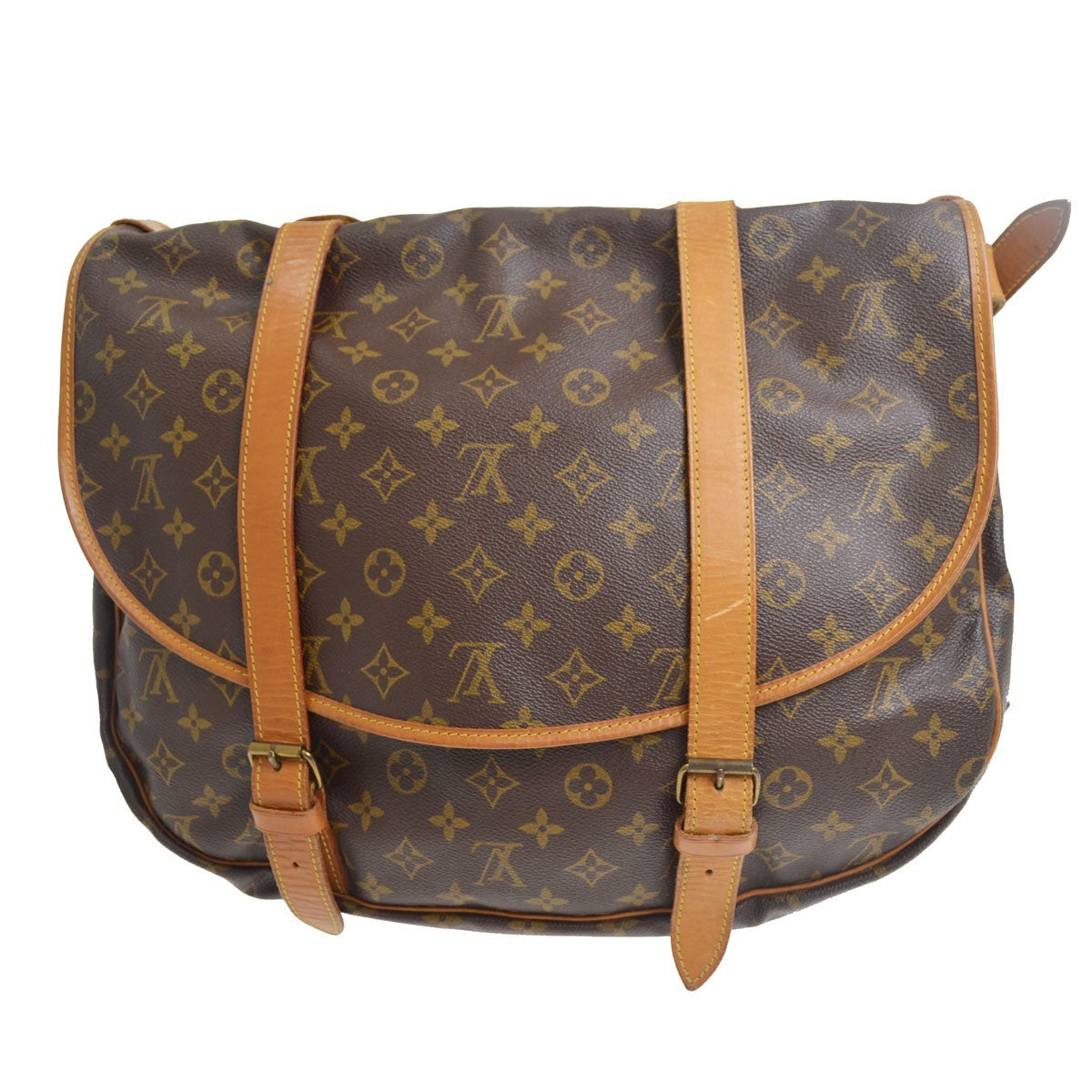 Louis Vuitton Saumur 43 Vintage Crossbody Bag in Brown Monogram Canvas
