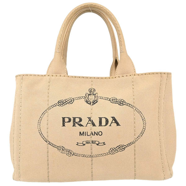 Prada Canapa Tote Vintage in Beige Canvas