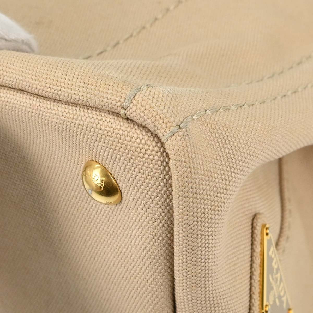 Prada Canapa Tote Vintage in Beige Canvas